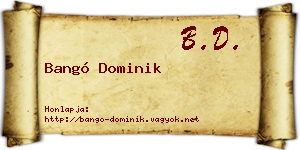 Bangó Dominik névjegykártya